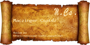 Maczinger Csató névjegykártya
